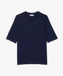 Lacoste T-Shirts-Women'S Crew Neck Cotton T-Shirt