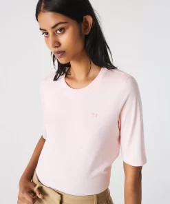 Lacoste T-Shirts-Women'S Crew Neck Cotton T-Shirt