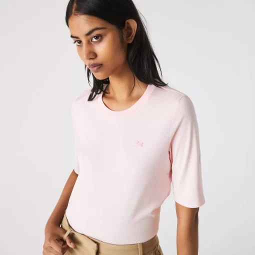 Lacoste T-Shirts-Women'S Crew Neck Cotton T-Shirt