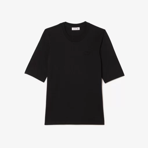 Lacoste T-Shirts-Women'S Crew Neck Cotton T-Shirt