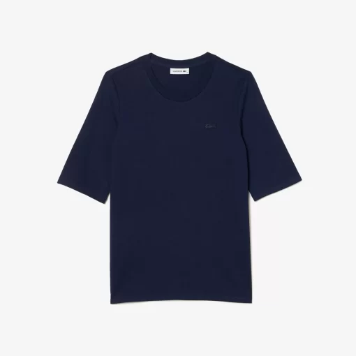 Lacoste T-Shirts-Women'S Crew Neck Cotton T-Shirt