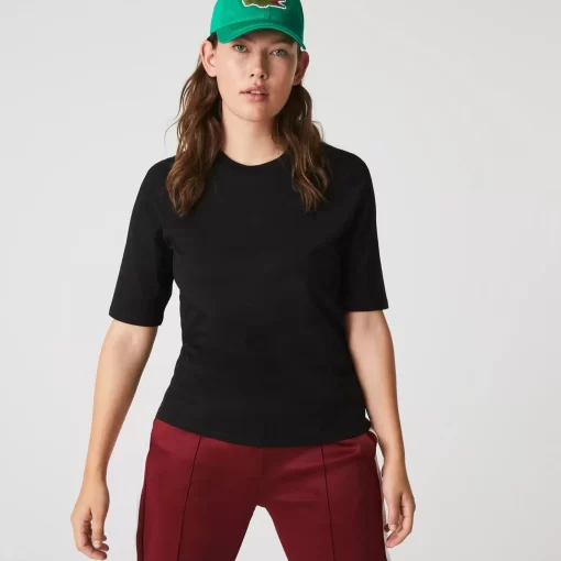 Lacoste T-Shirts-Women'S Crew Neck Cotton T-Shirt