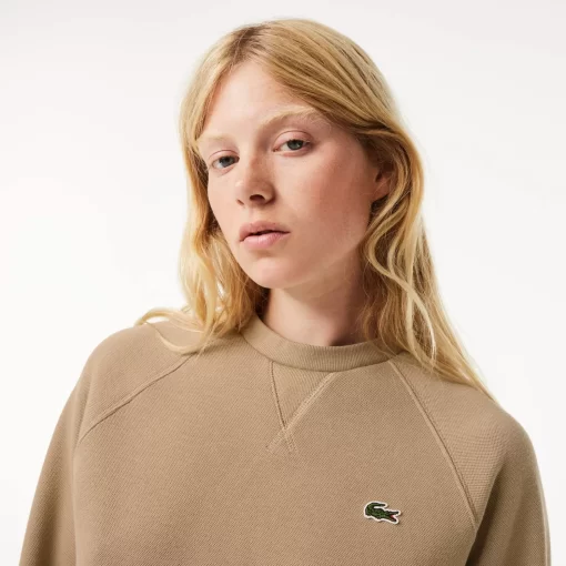 Lacoste Sweatshirts-Women'S Crew Neck Double-Sided Pique Jogger Sweatshirt