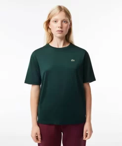 Lacoste T-Shirts-Women'S Crew Neck Premium Cotton T-Shirt