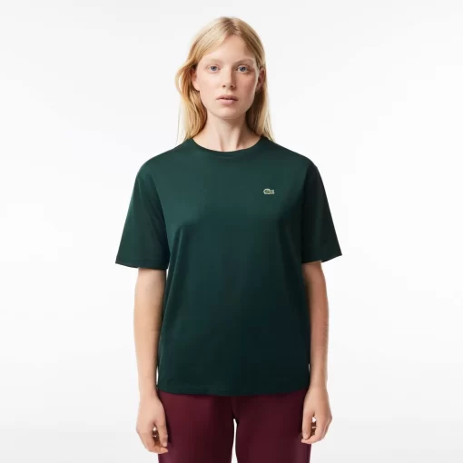 Lacoste T-Shirts-Women'S Crew Neck Premium Cotton T-Shirt