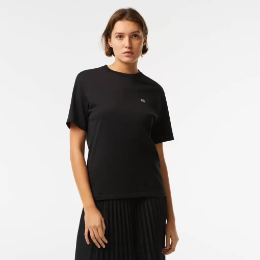 Lacoste T-Shirts-Women'S Crew Neck Premium Cotton T-Shirt