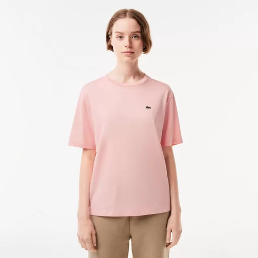 Lacoste T-Shirts-Women'S Crew Neck Premium Cotton T-Shirt