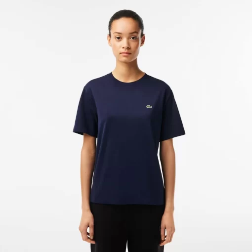 Lacoste T-Shirts-Women'S Crew Neck Premium Cotton T-Shirt