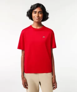 Lacoste T-Shirts-Women'S Crew Neck Premium Cotton T-Shirt