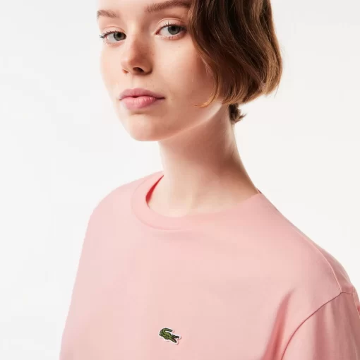 Lacoste T-Shirts-Women'S Crew Neck Premium Cotton T-Shirt