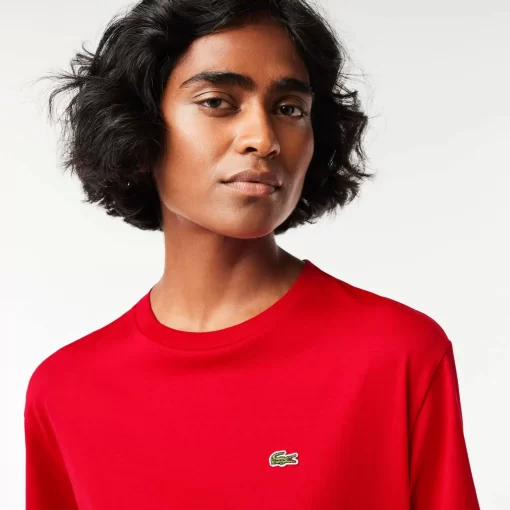 Lacoste T-Shirts-Women'S Crew Neck Premium Cotton T-Shirt