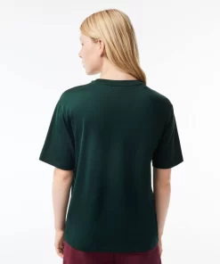 Lacoste T-Shirts-Women'S Crew Neck Premium Cotton T-Shirt