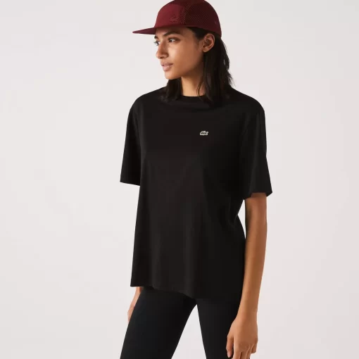 Lacoste T-Shirts-Women'S Crew Neck Premium Cotton T-Shirt