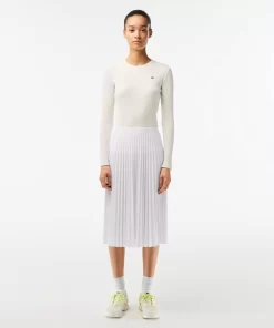 Lacoste Dresses & Skirts-Women'S Elasticised Waist Flowing Pleated Skirt