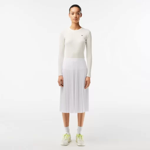 Lacoste Dresses & Skirts-Women'S Elasticised Waist Flowing Pleated Skirt