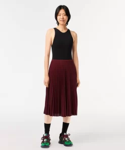 Lacoste Dresses & Skirts-Women'S Elasticised Waist Flowing Pleated Skirt