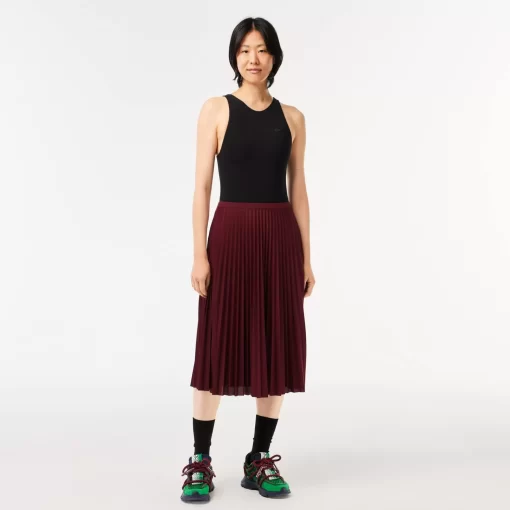 Lacoste Dresses & Skirts-Women'S Elasticised Waist Flowing Pleated Skirt