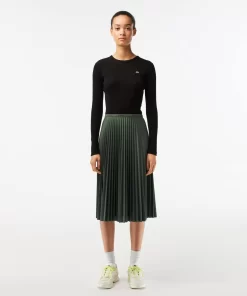 Lacoste Dresses & Skirts-Women'S Elasticised Waist Flowing Pleated Skirt