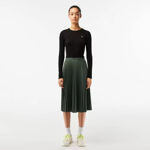 Lacoste Dresses & Skirts-Women'S Elasticised Waist Flowing Pleated Skirt