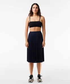 Lacoste Dresses & Skirts-Women'S Elasticised Waist Flowing Pleated Skirt