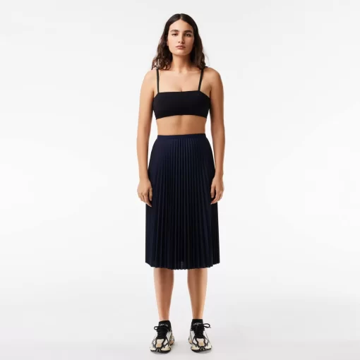 Lacoste Dresses & Skirts-Women'S Elasticised Waist Flowing Pleated Skirt