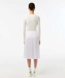 Lacoste Dresses & Skirts-Women'S Elasticised Waist Flowing Pleated Skirt