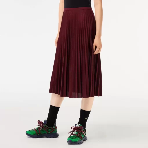 Lacoste Dresses & Skirts-Women'S Elasticised Waist Flowing Pleated Skirt