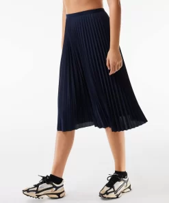 Lacoste Dresses & Skirts-Women'S Elasticised Waist Flowing Pleated Skirt