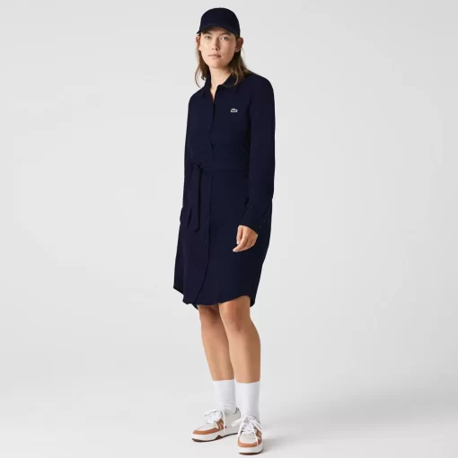 Lacoste Dresses & Skirts-Women'S Adjustable Cotton Pique Polo Dress