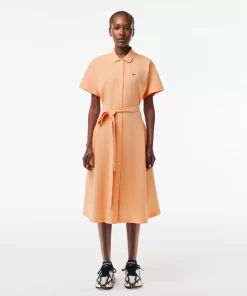 Lacoste Dresses & Skirts-Women'S Belted Pique Polo Dress