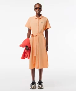 Lacoste Dresses & Skirts-Women'S Belted Pique Polo Dress