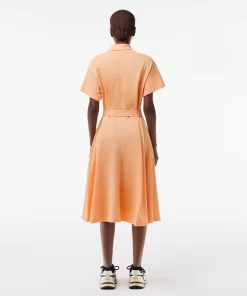 Lacoste Dresses & Skirts-Women'S Belted Pique Polo Dress