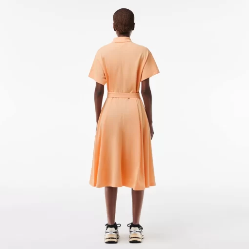 Lacoste Dresses & Skirts-Women'S Belted Pique Polo Dress