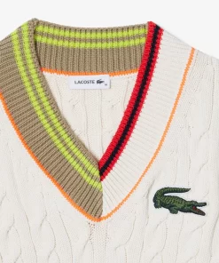 Lacoste Knitwear-Women'S Cable Knit Sweater Vest