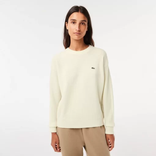 Lacoste Knitwear-Women'S Crew Neck Wool Sweater