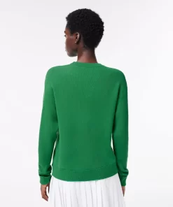 Lacoste Knitwear-Women'S Crew Neck Wool Sweater