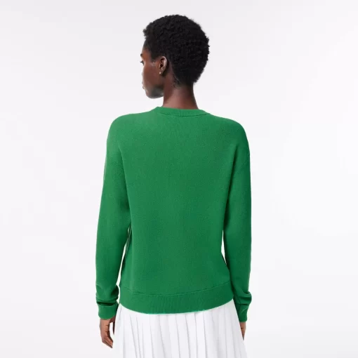 Lacoste Knitwear-Women'S Crew Neck Wool Sweater