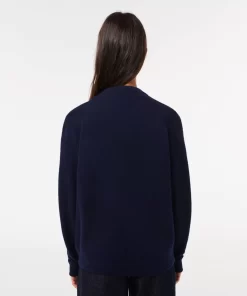 Lacoste Knitwear-Women'S Crew Neck Wool Sweater