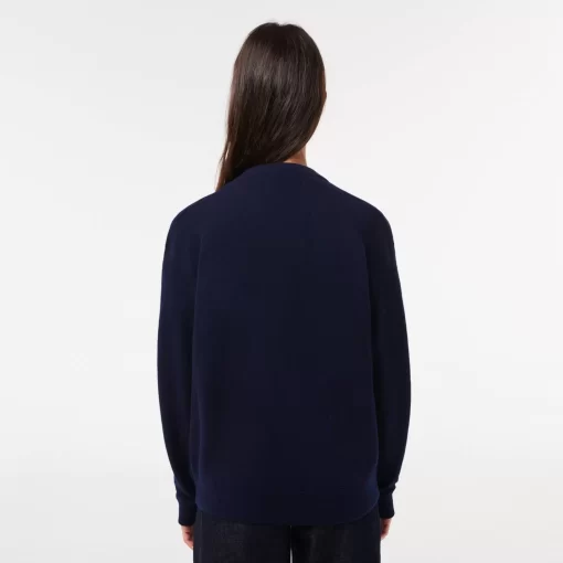 Lacoste Knitwear-Women'S Crew Neck Wool Sweater