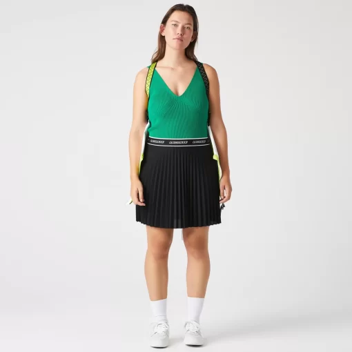 Lacoste Dresses & Skirts-Women'S Elasticised Waist Short Pleated Skirt