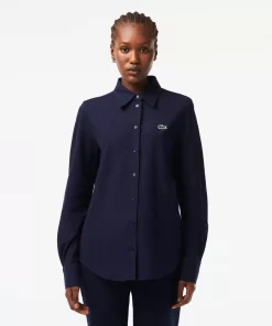 Lacoste Shirts & Tops-Women'S French Collar Cotton Pique Shirt