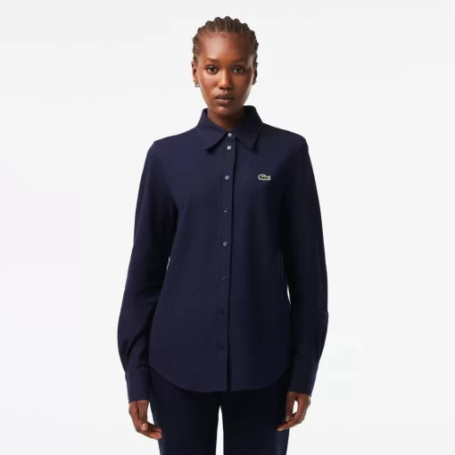 Lacoste Shirts & Tops-Women'S French Collar Cotton Pique Shirt