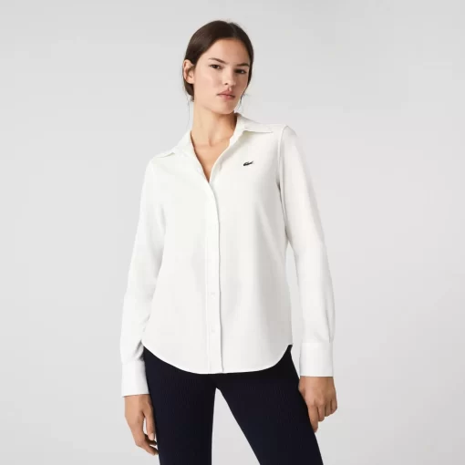 Lacoste Shirts & Tops-Women'S French Collar Cotton Pique Shirt