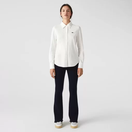 Lacoste Shirts & Tops-Women'S French Collar Cotton Pique Shirt