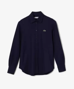 Lacoste Shirts & Tops-Women'S French Collar Cotton Pique Shirt