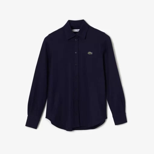 Lacoste Shirts & Tops-Women'S French Collar Cotton Pique Shirt