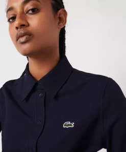 Lacoste Shirts & Tops-Women'S French Collar Cotton Pique Shirt