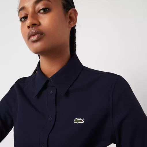 Lacoste Shirts & Tops-Women'S French Collar Cotton Pique Shirt