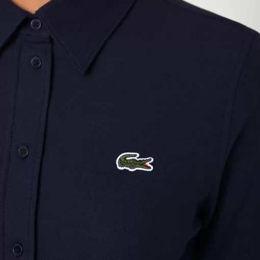 Lacoste Shirts & Tops-Women'S French Collar Cotton Pique Shirt