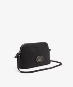 Lacoste Cross Body-Women'S Grained Leather Dome Crossover Bag